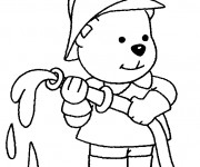 Coloriage Pompier Ours