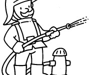 Coloriage et dessins gratuit Pompier pour enfant à imprimer