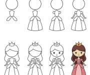 Coloriage Activit&eacute; de reine &eacute;tape par &eacute;tape