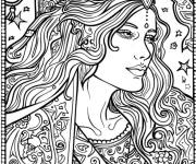 Coloriage Adulte reine art