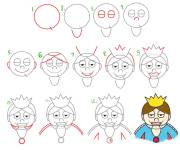 Coloriage Apprendre &agrave; dessiner la f&ecirc;te de la reine