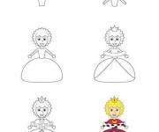 Coloriage et dessins gratuit Apprendre &agrave; dessiner une reine à imprimer