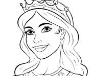 Coloriage Belle reine d&eacute;taill&eacute;e
