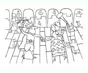 Coloriage et dessins gratuit Danse du roi et cette reine à imprimer