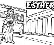 Coloriage Esther reine pour enfants