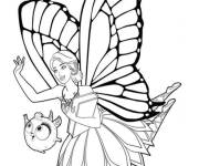 Coloriage F&eacute;e reine avec sa cr&eacute;ature magique