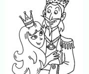 Coloriage Image rigolo de roi et reine