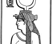 Coloriage La belle reine &eacute;gyptienne Cl&eacute;opatre