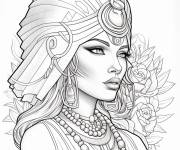 Coloriage La femme reine Cl&eacute;op&acirc;tre