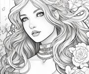 Coloriage La formidable reine Gueni&egrave;vre