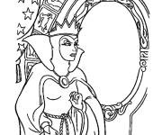 Coloriage La m&eacute;chante reine et sa miroir magique
