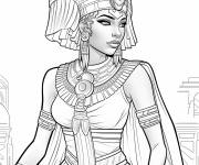 Coloriage La reine Cl&eacute;op&acirc;tre de l'Egypte antique