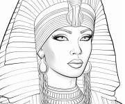 Coloriage La reine Cl&eacute;op&acirc;tre de la civilisation Egyptienne 