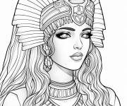Coloriage La reine Cl&eacute;op&acirc;tre d&eacute;taill&eacute; en ligne