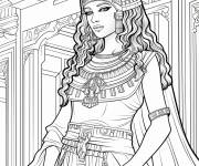 Coloriage La reine Cl&eacute;op&acirc;tre devant le plais