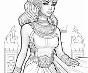 Coloriage La reine Cl&eacute;op&acirc;tre en belle robe