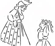 Coloriage La Reine de coeur parlant &agrave; Alice