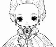 Coloriage La reine &Eacute;lisabeth I kawaii