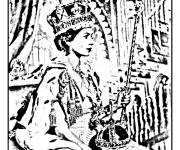 Coloriage la Reine Elisabeth II