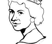 Coloriage et dessins gratuit La reine &Eacute;lisabeth II en contour à imprimer