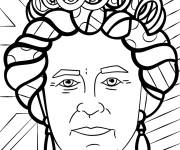 Coloriage La Reine Elisabeth II en portrait r&eacute;aliste