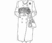 Coloriage La reine &Eacute;lisabeth tenant un bouquet de fleurs