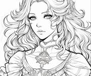 Coloriage La reine Gueni&egrave;vre style anime