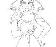 Coloriage la reine Narissa tenant sa pomme