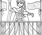 Coloriage La reine saluant du balcon