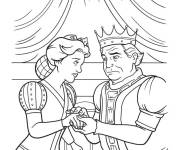 Coloriage Le roi et la reine du film Shrek