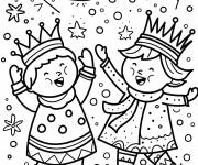Coloriage Les petites reine en couronnes