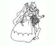 Coloriage Mariage de la reine