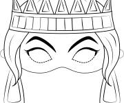 Coloriage Masque de Reine pour enfant
