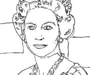 Coloriage Page La reine Elizabeth II en photo
