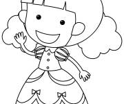 Coloriage Petite fille comme reine rigolote