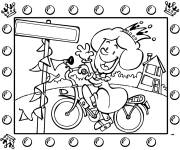 Coloriage Petite Reine aimable sur un v&eacute;lo