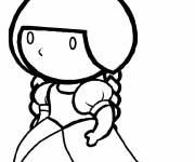 Coloriage et dessins gratuit Petite reine style dessin anim&eacute; à imprimer