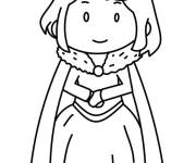 Coloriage Petite reine stylis&eacute;e