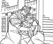 Coloriage Raiponce avec le roi