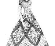 Coloriage Reine &agrave; la robe magnifique
