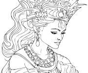 Coloriage Reine adulte &agrave; imprimer