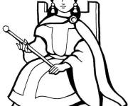 Coloriage et dessins gratuit Reine assise à imprimer