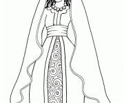 Coloriage Reine au belle robe cp