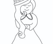 Coloriage et dessins gratuit Reine au crayon noir à imprimer