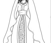 Coloriage Reine au robe royale cp