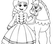 Coloriage Reine avec cheval