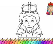 Coloriage Reine avec des crayons de couleurs