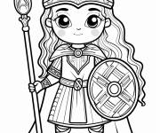 Coloriage Reine Boudica chibi