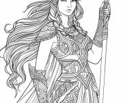 Coloriage Reine celtique en beaut&eacute;