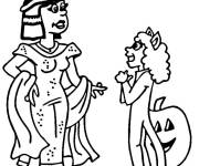 Coloriage Reine Cl&eacute;op&acirc;tre pour l'Halloween